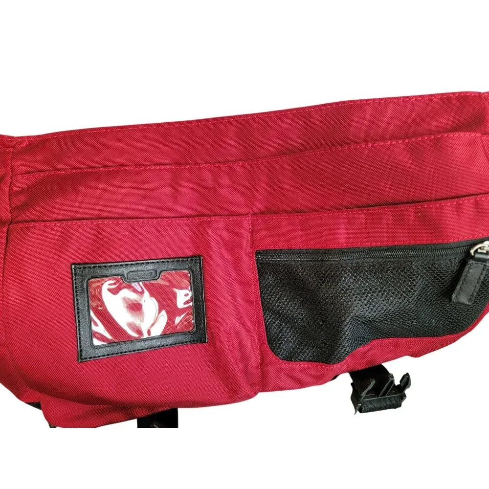 Coach Red Nylon & Leather Messenger Bag
